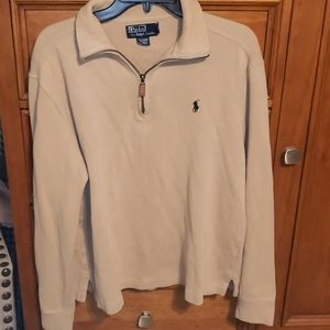 Ralph Lauren Polo 1/4 Zip Sweater Tan Beige Cream